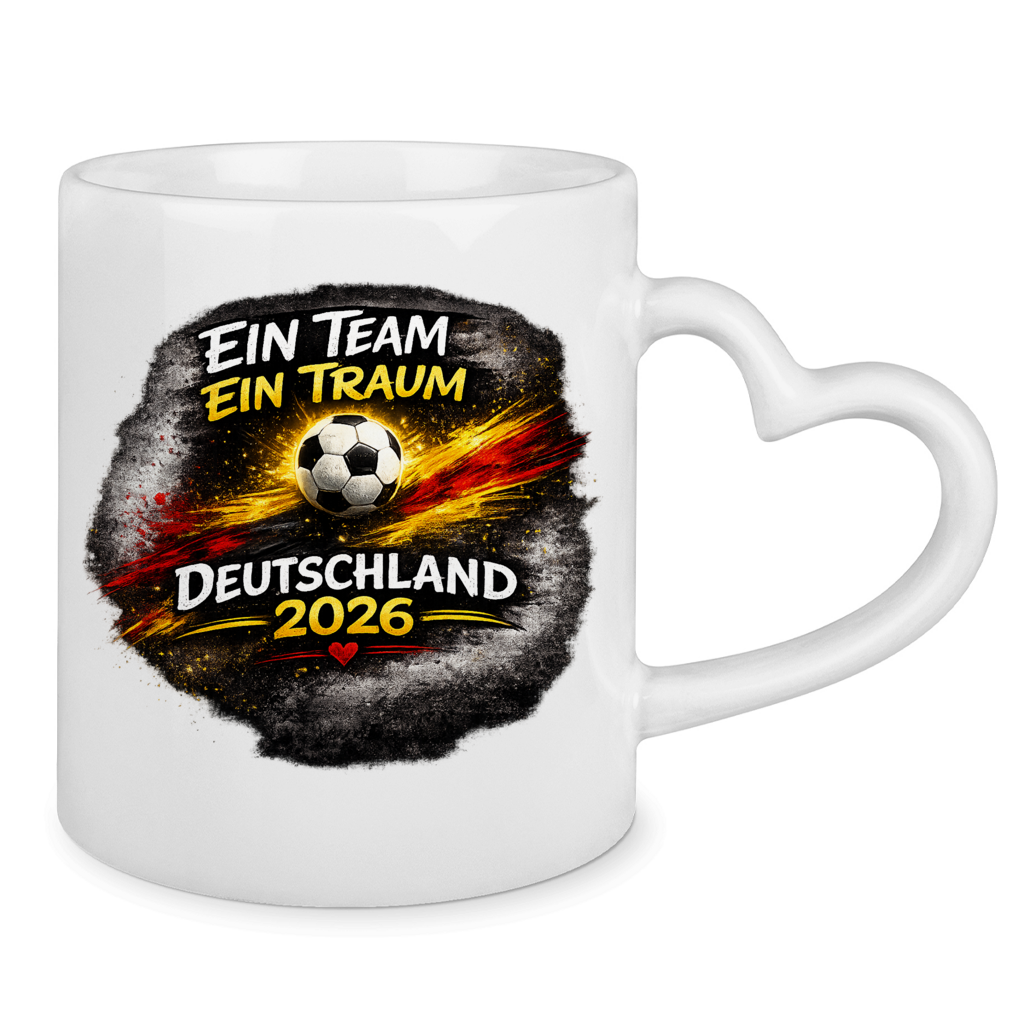 Tasse mit Herzhenkel Ein Team, Ein Traum
