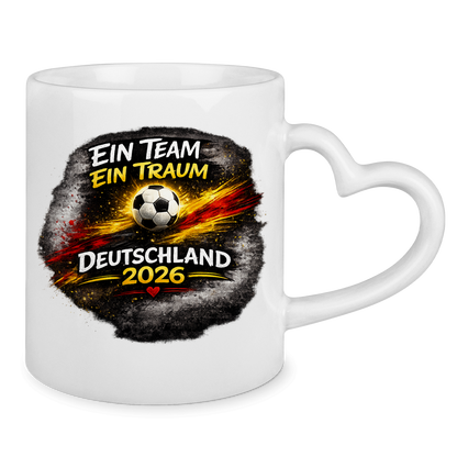 Tasse mit Herzhenkel Ein Team, Ein Traum
