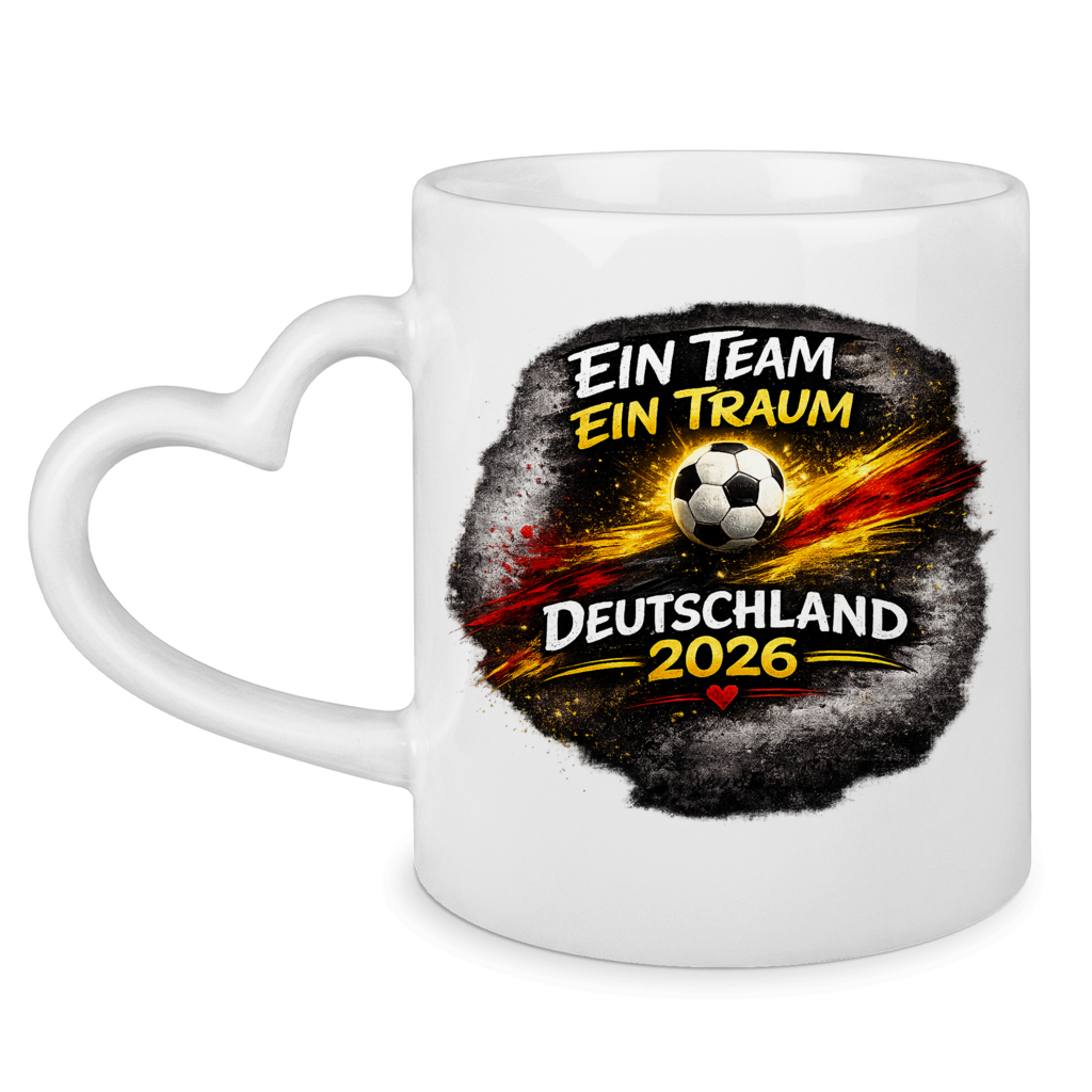 Tasse mit Herzhenkel Ein Team, Ein Traum