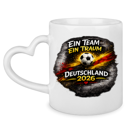 Tasse mit Herzhenkel Ein Team, Ein Traum