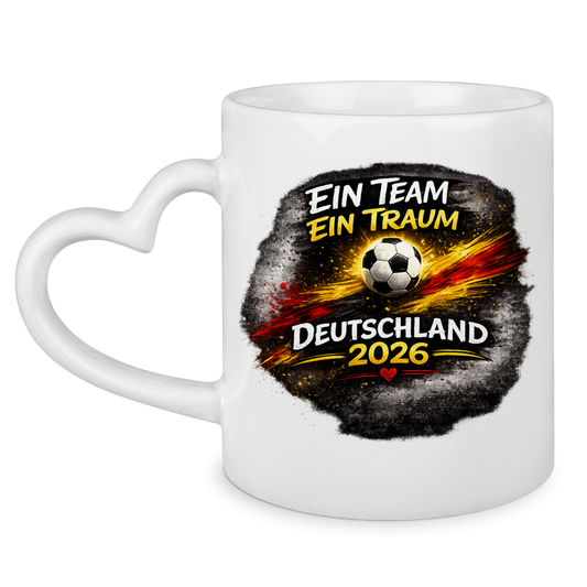 Tasse mit Herzhenkel Ein Team, Ein Traum