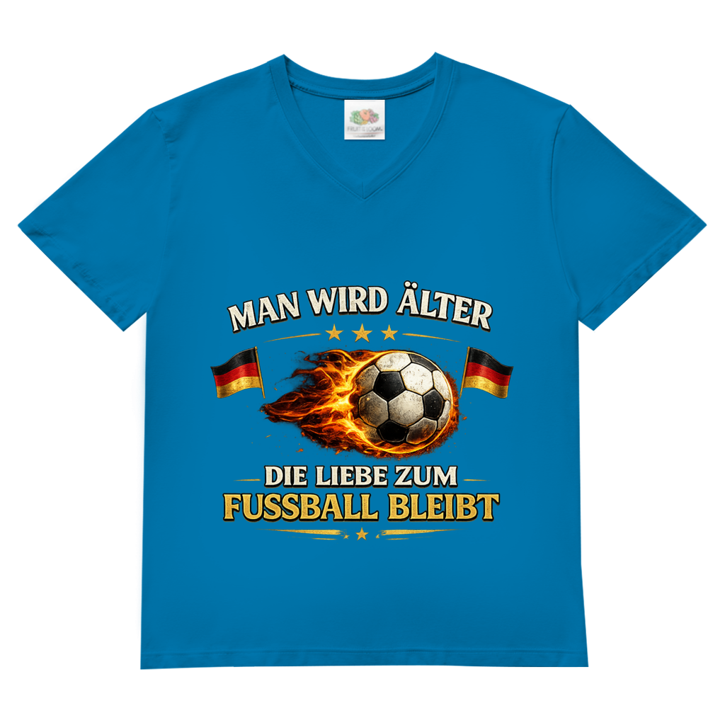 Herren Basic V-Neck T-Shirt Man wird älter