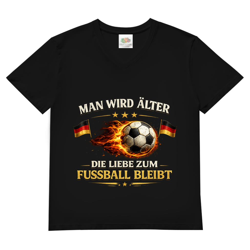 Herren Basic V-Neck T-Shirt Man wird älter