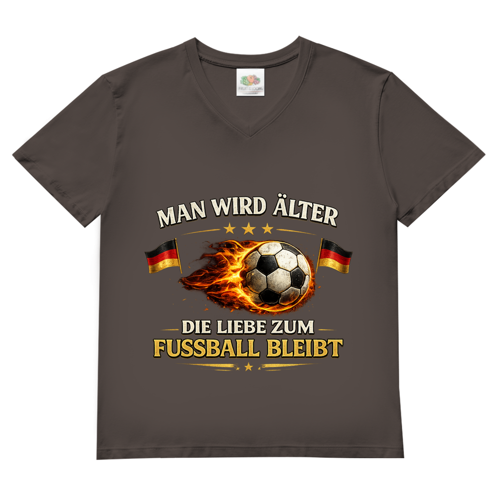 Herren Basic V-Neck T-Shirt Man wird älter