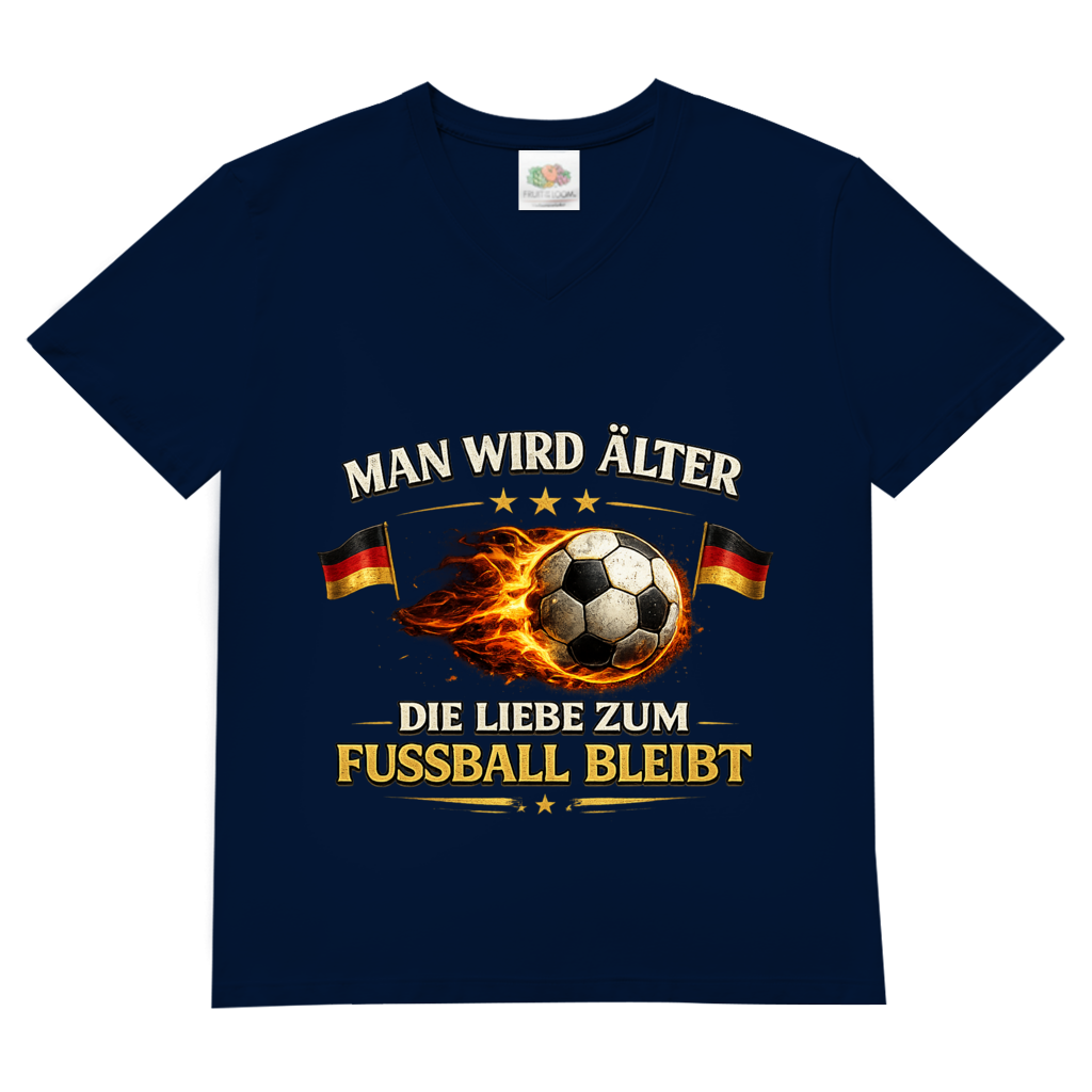 Herren Basic V-Neck T-Shirt Man wird älter