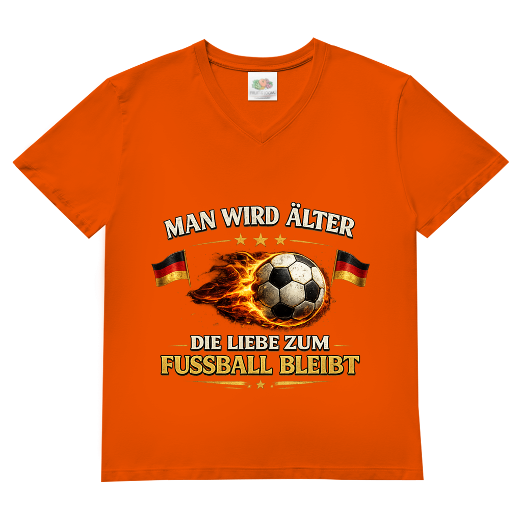 Herren Basic V-Neck T-Shirt Man wird älter