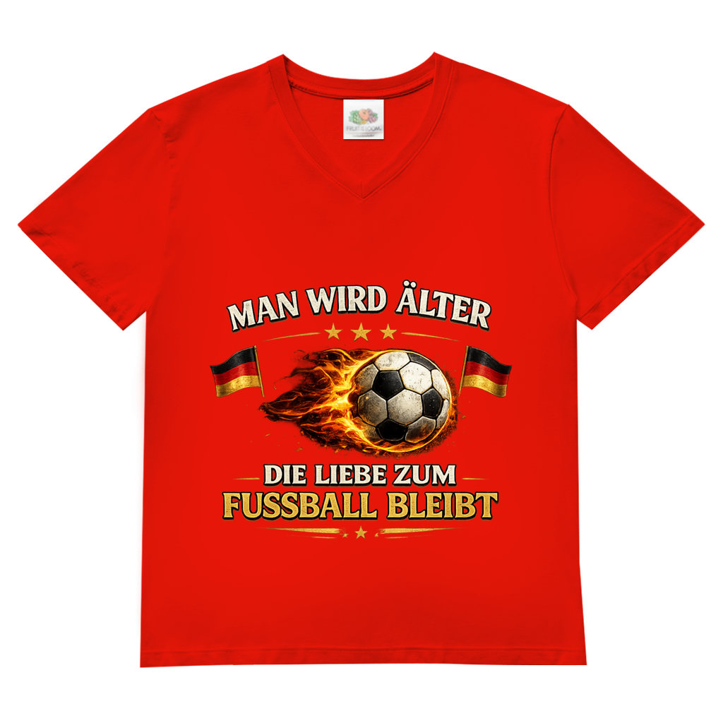 Herren Basic V-Neck T-Shirt Man wird älter