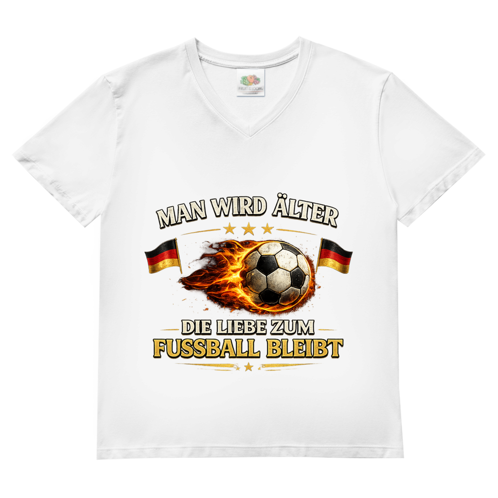 Herren Basic V-Neck T-Shirt Man wird älter