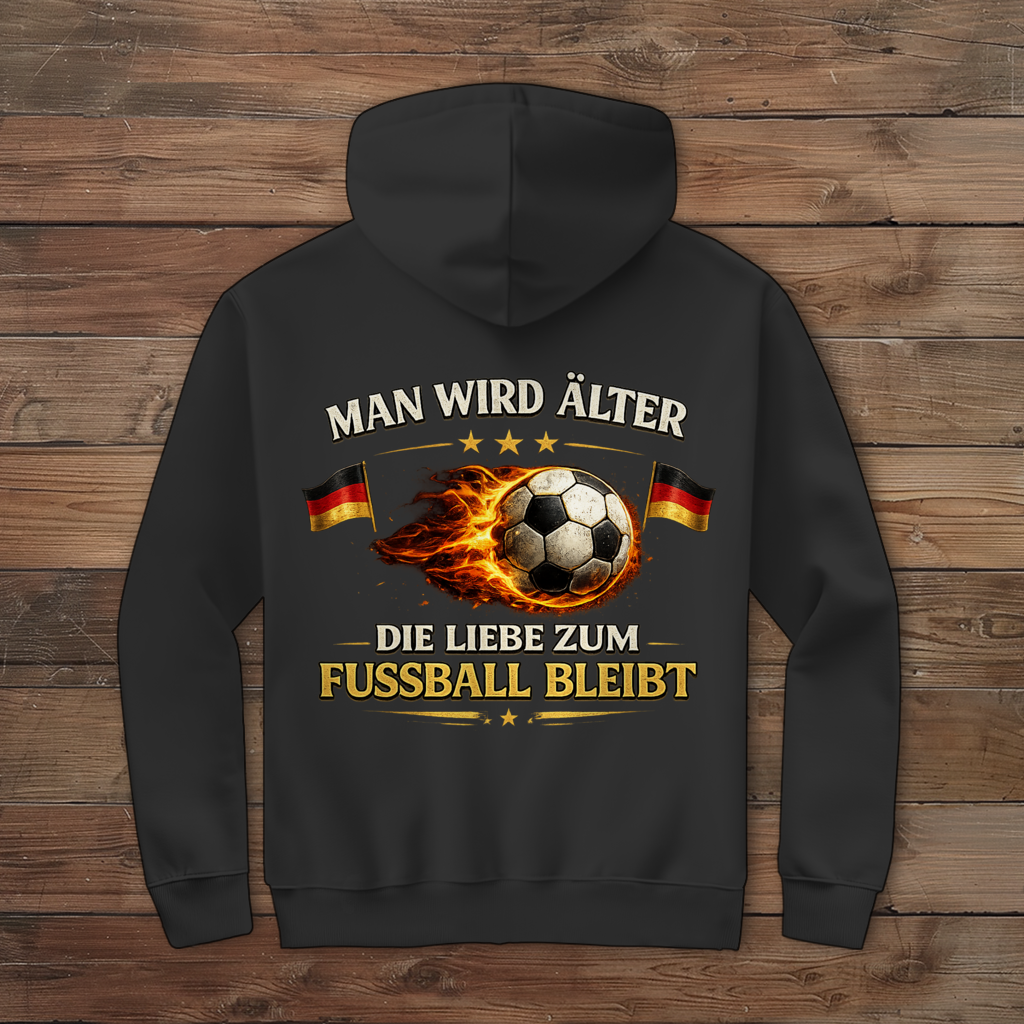 Herren Zipper Hoodie Man wird älter