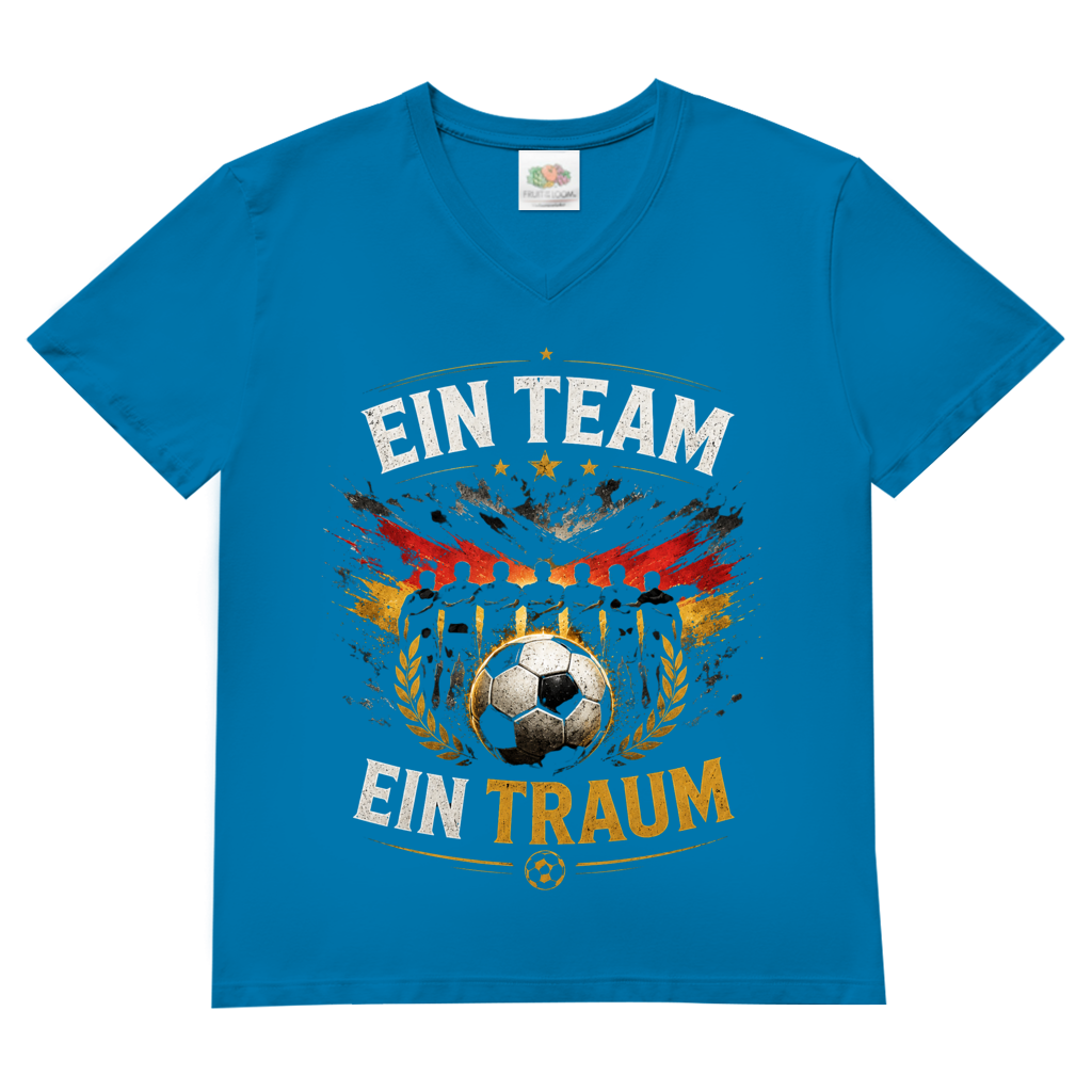 Herren Basic V-Neck T-Shirt Ein Team, ein Traum