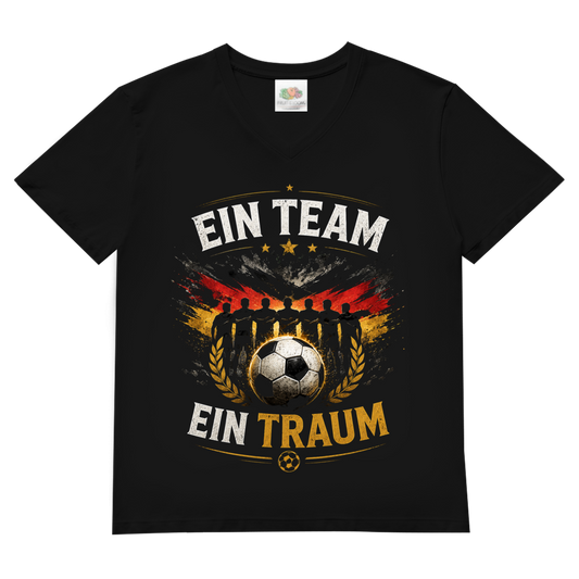 Herren Basic V-Neck T-Shirt Ein Team, ein Traum
