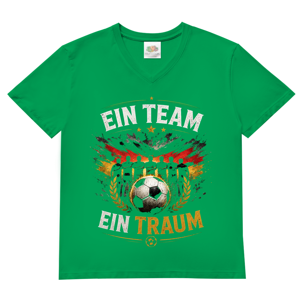 Herren Basic V-Neck T-Shirt Ein Team, ein Traum