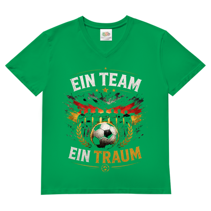 Herren Basic V-Neck T-Shirt Ein Team, ein Traum