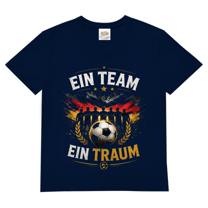Herren Basic V-Neck T-Shirt Ein Team, ein Traum