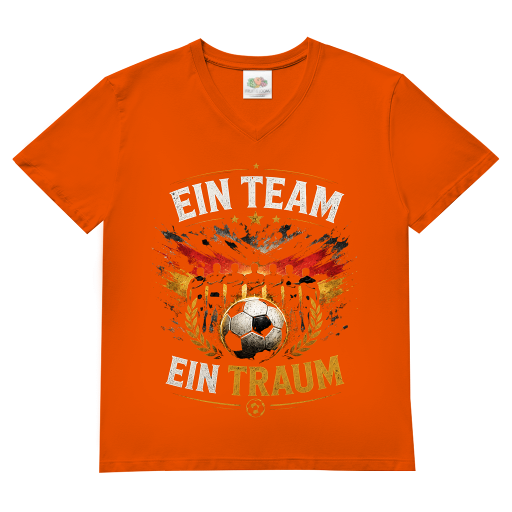 Herren Basic V-Neck T-Shirt Ein Team, ein Traum