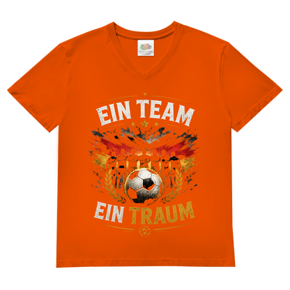 Herren Basic V-Neck T-Shirt Ein Team, ein Traum