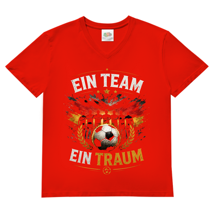 Herren Basic V-Neck T-Shirt Ein Team, ein Traum