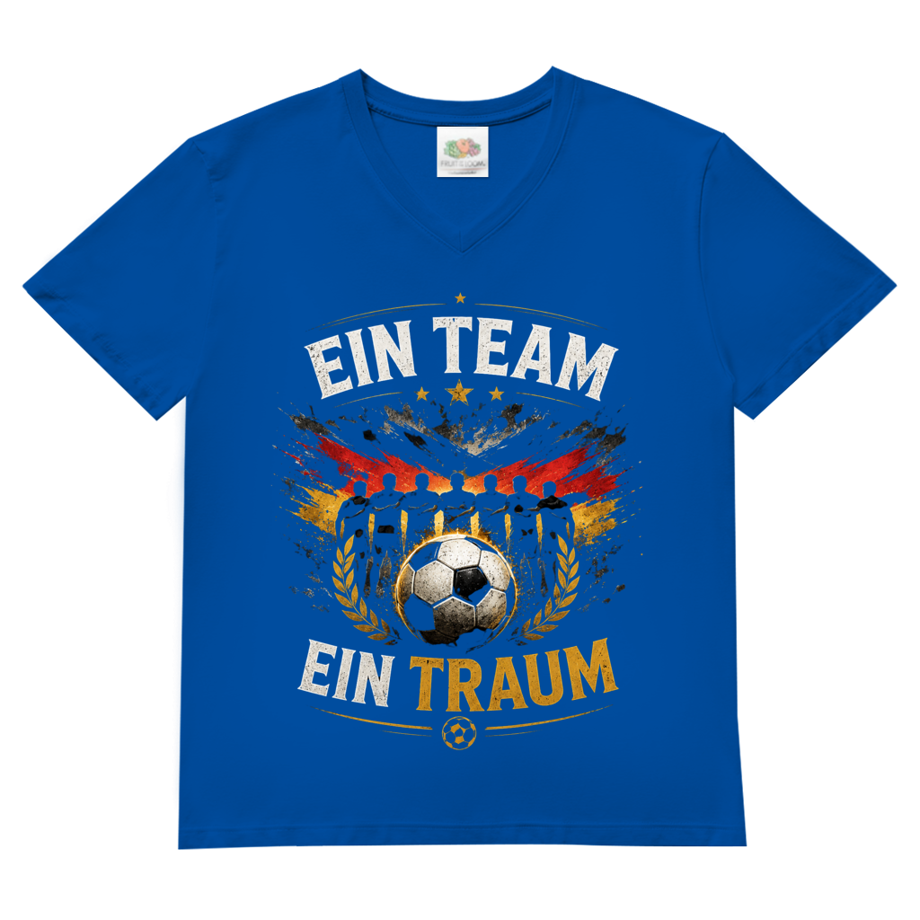 Herren Basic V-Neck T-Shirt Ein Team, ein Traum