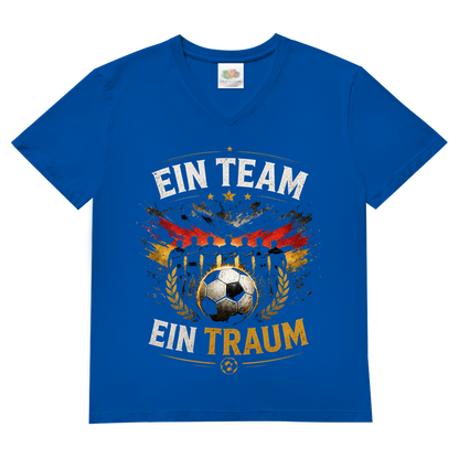Herren Basic V-Neck T-Shirt Ein Team, ein Traum