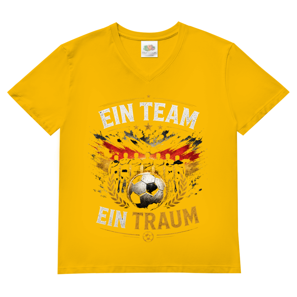 Herren Basic V-Neck T-Shirt Ein Team, ein Traum