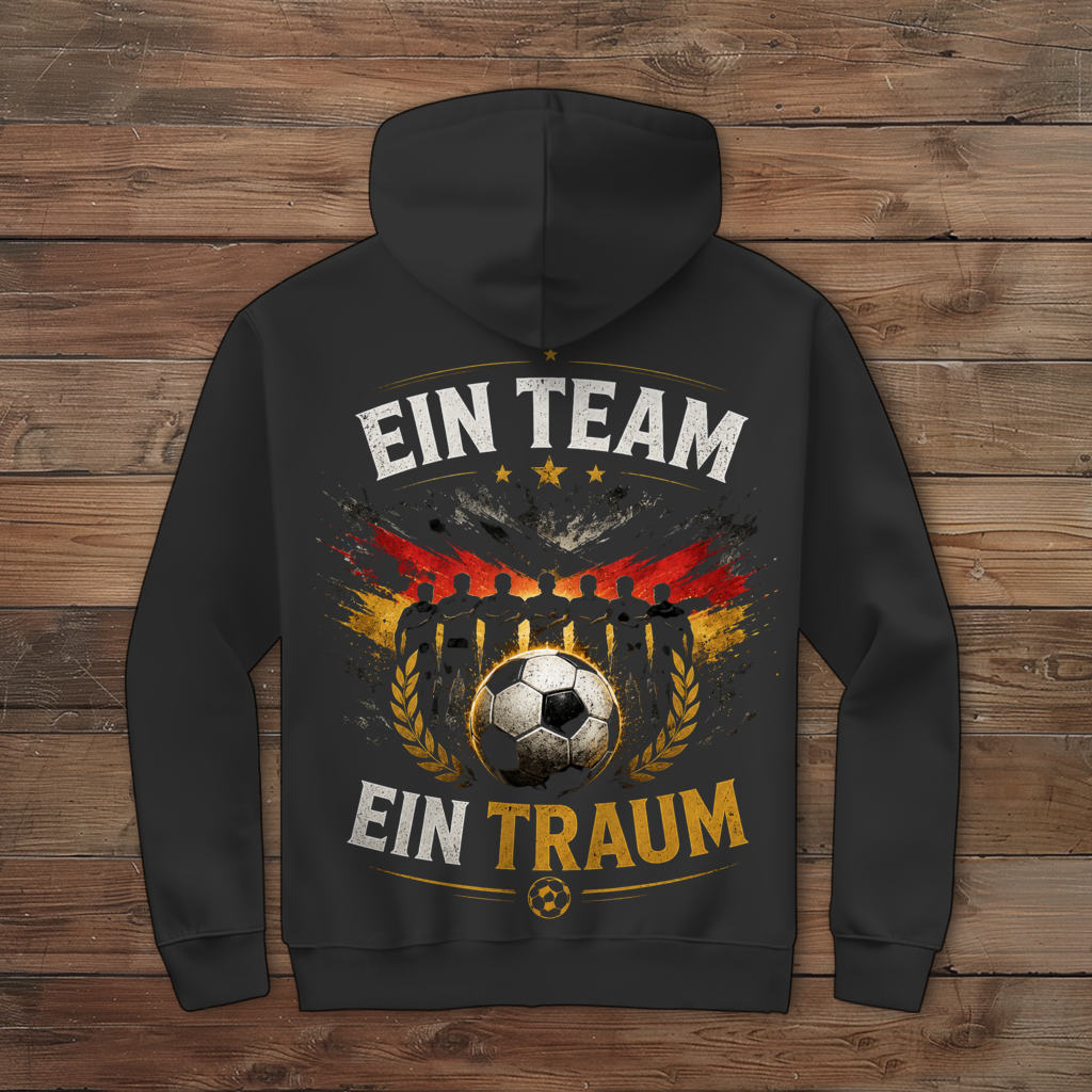 Herren Zipper Hoodie Ein Team, ein Traum