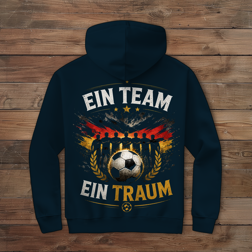 Herren Zipper Hoodie Ein Team, ein Traum