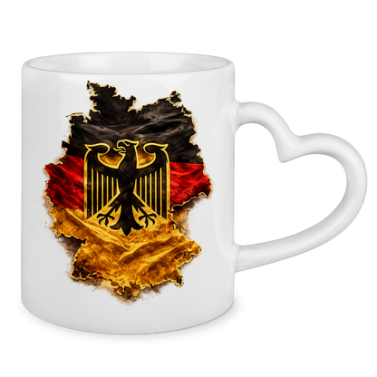 Tasse mit Herzhenkel Deutsche Flagge mit Adler