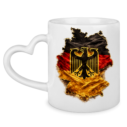 Tasse mit Herzhenkel Deutsche Flagge mit Adler