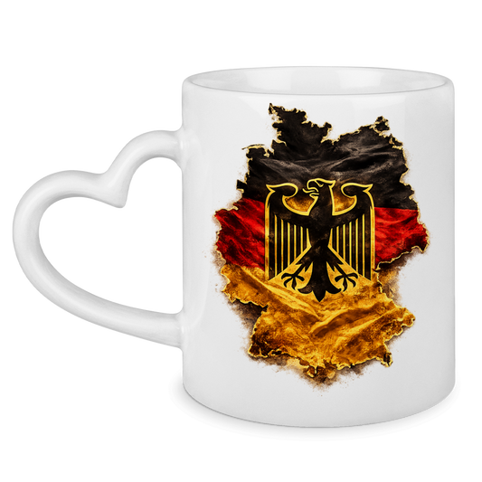 Tasse mit Herzhenkel Deutsche Flagge mit Adler