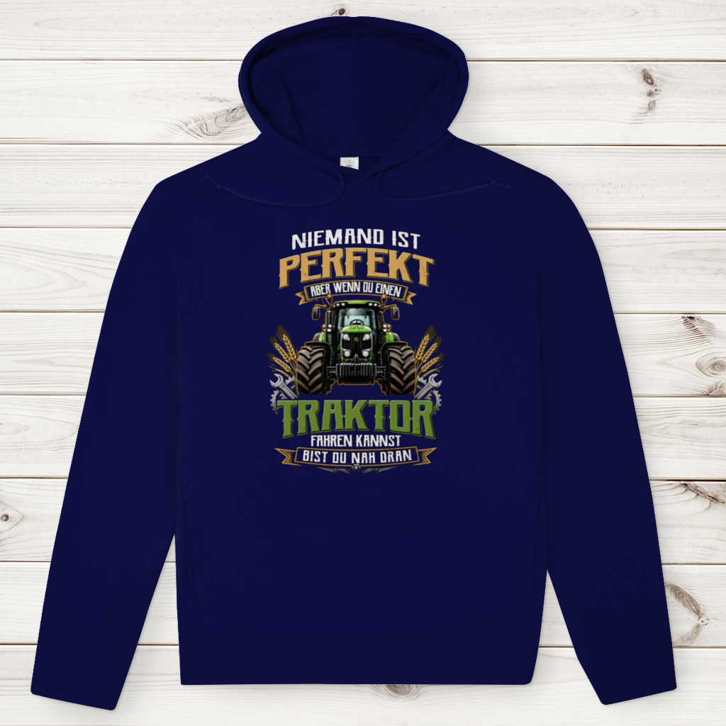 Herren Premium Bio Hoodie Traktor-Design