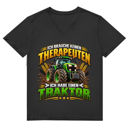 Herren Premium Bio V-Neck T-Shirt  Ich brauche keinen Therapeuten