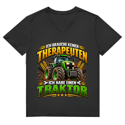 Herren Premium Bio V-Neck T-Shirt  Ich brauche keinen Therapeuten