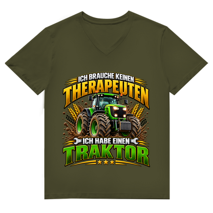Herren Premium Bio V-Neck T-Shirt  Ich brauche keinen Therapeuten