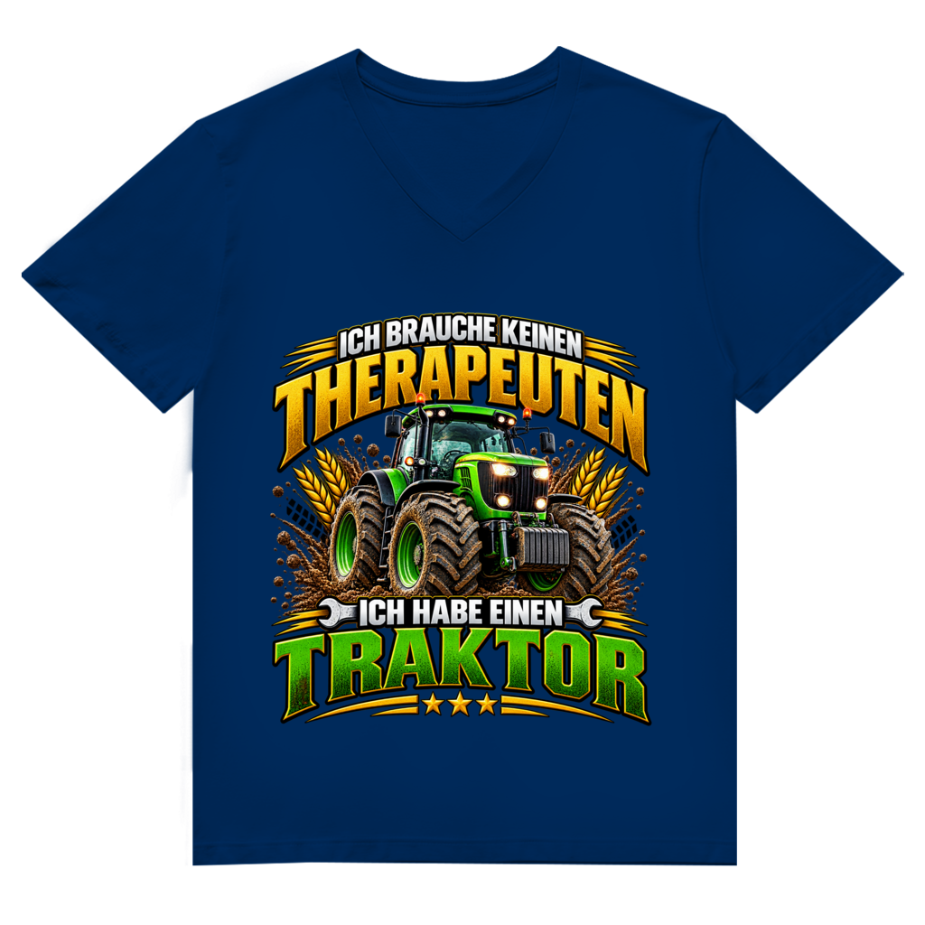 Herren Premium Bio V-Neck T-Shirt  Ich brauche keinen Therapeuten