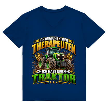 Herren Premium Bio V-Neck T-Shirt  Ich brauche keinen Therapeuten