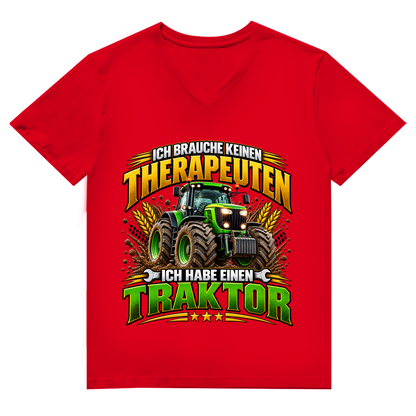 Herren Premium Bio V-Neck T-Shirt  Ich brauche keinen Therapeuten