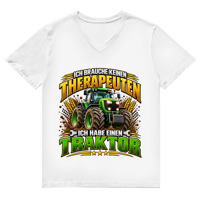 Herren Premium Bio V-Neck T-Shirt  Ich brauche keinen Therapeuten