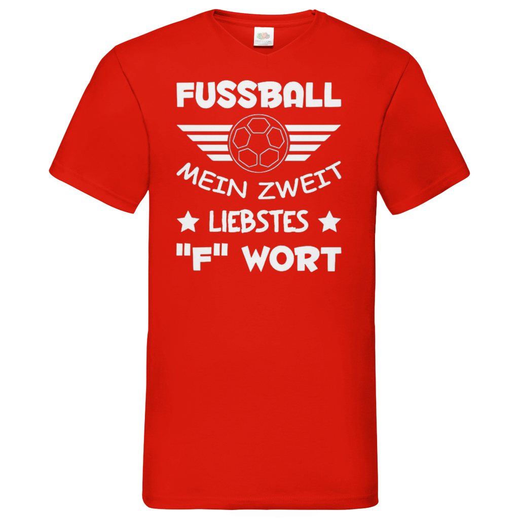 Herren Basic V-Neck T-Shirt Fußballspruch
