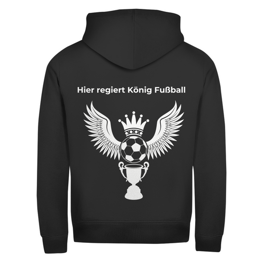 Herren Zipper Hoodie Hier regiert König Fußball