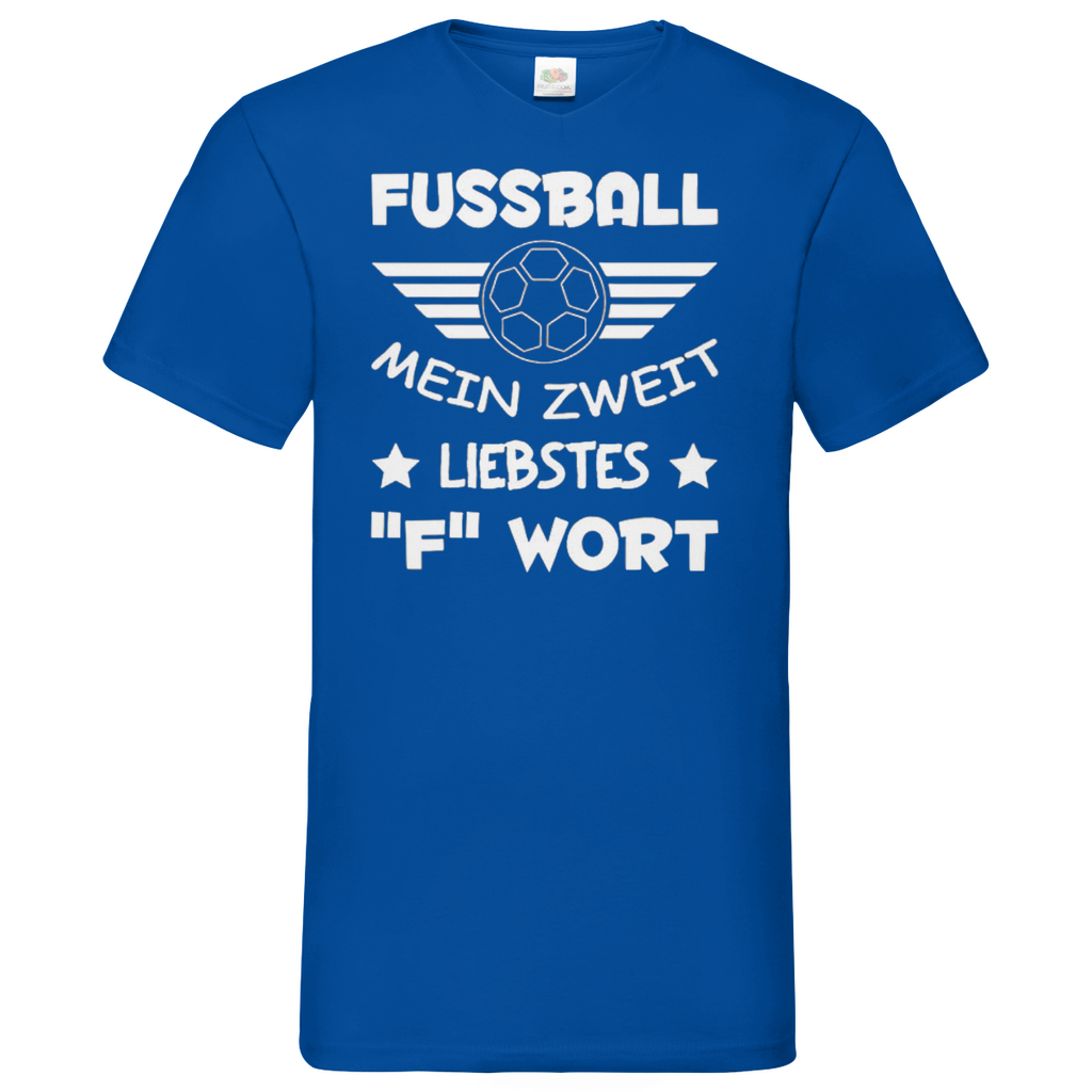 Herren Basic V-Neck T-Shirt Fußballspruch