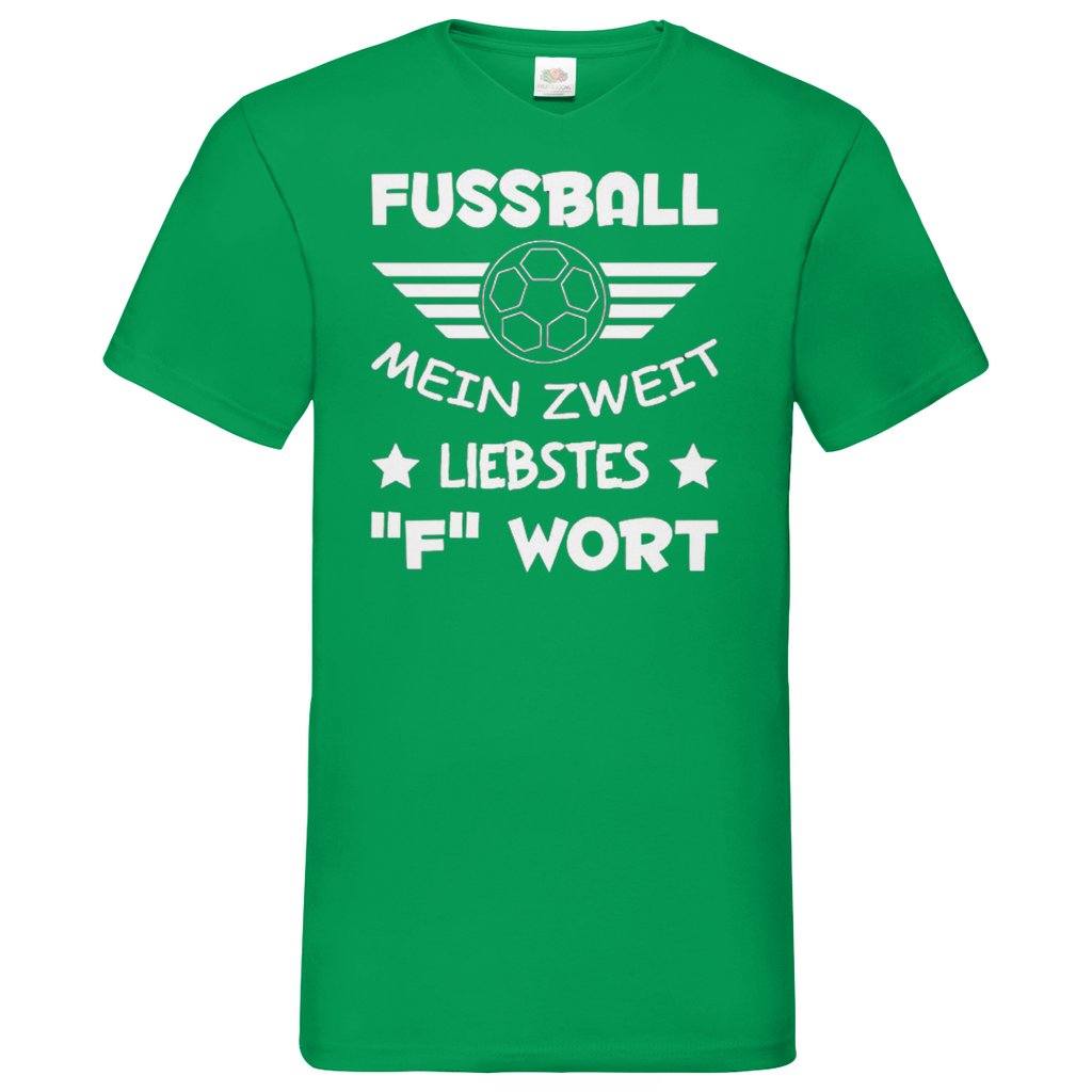 Herren Basic V-Neck T-Shirt Fußballspruch