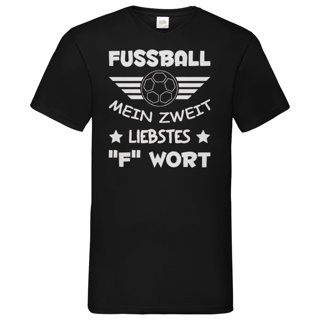 Herren Basic V-Neck T-Shirt Fußballspruch